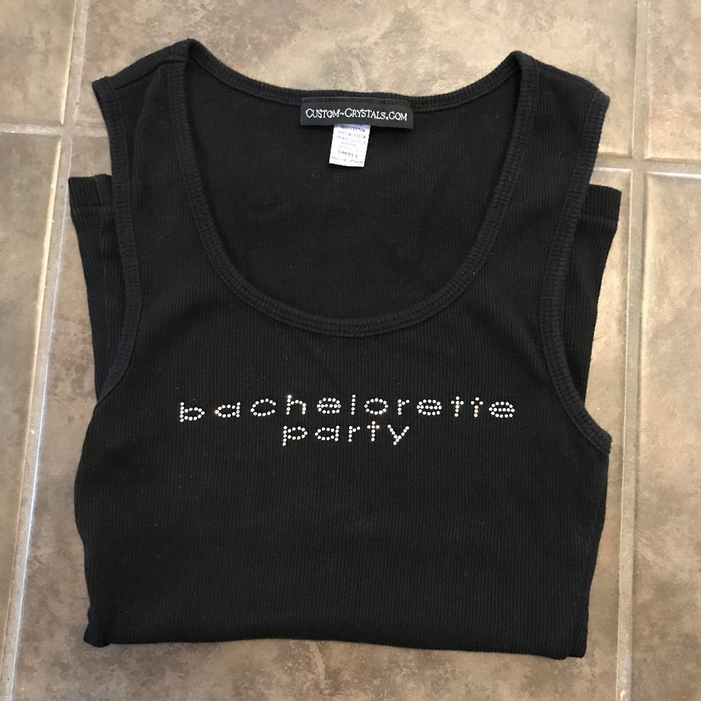 Rhinestone Bachelorette Party tank top, Small